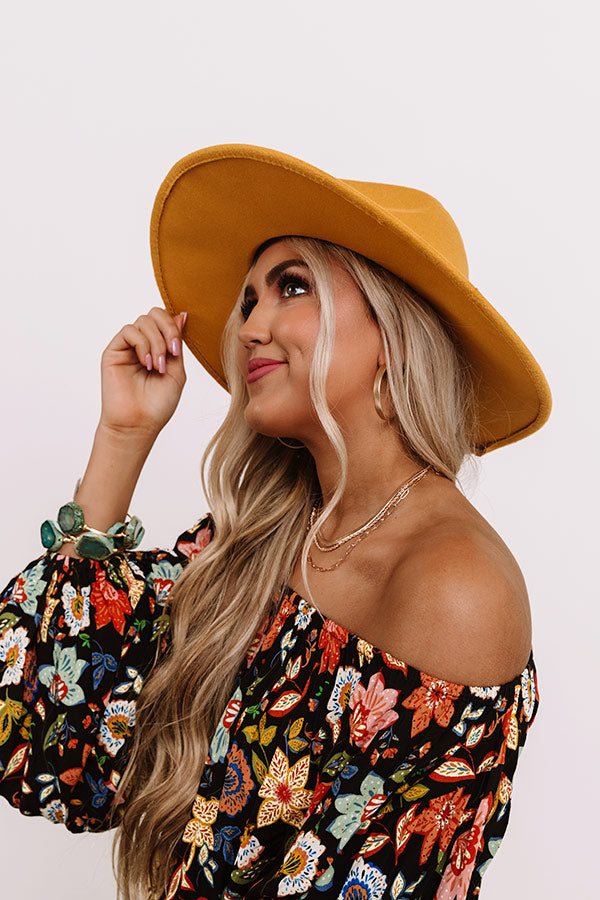 Brunch Babe Felt Hat In Marigold