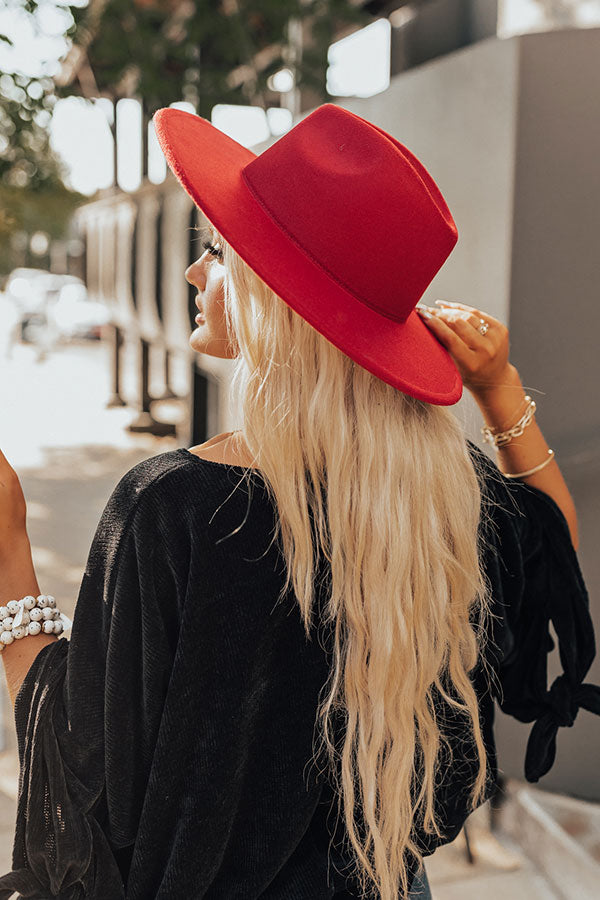 Brunch Babe Felt Fedora In Wine Image - 3