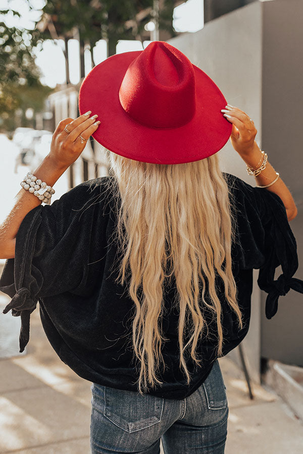 Brunch Babe Felt Fedora In Wine Image - 4