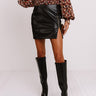 The Loey Faux Leather Skirt In Black Image - 1