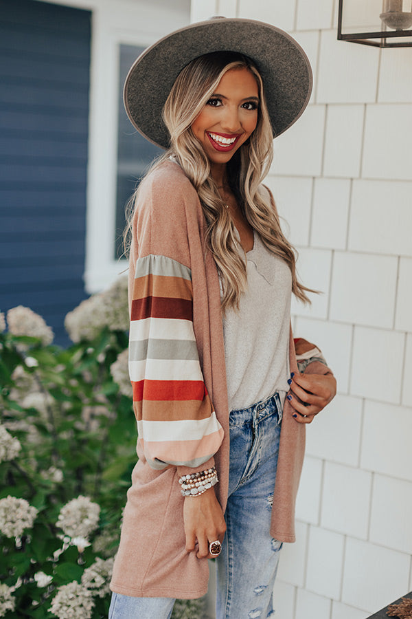 Hayride Happiness Cardigan In Light Rust Image - 4