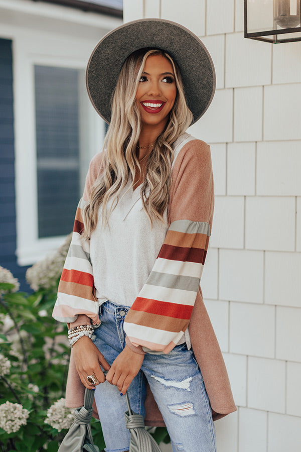 Hayride Happiness Cardigan In Light Rust