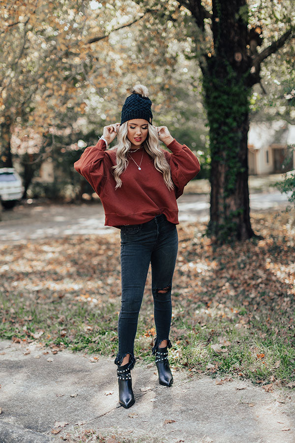 To The Mountains Sweatshirt In Dark Rust Image - 5