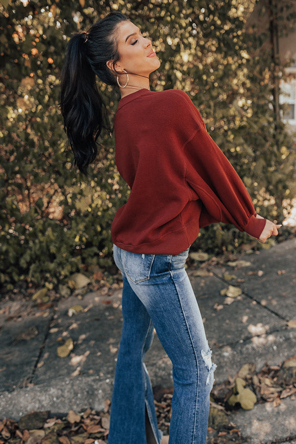 To The Mountains Sweatshirt In Dark Rust Image - 3
