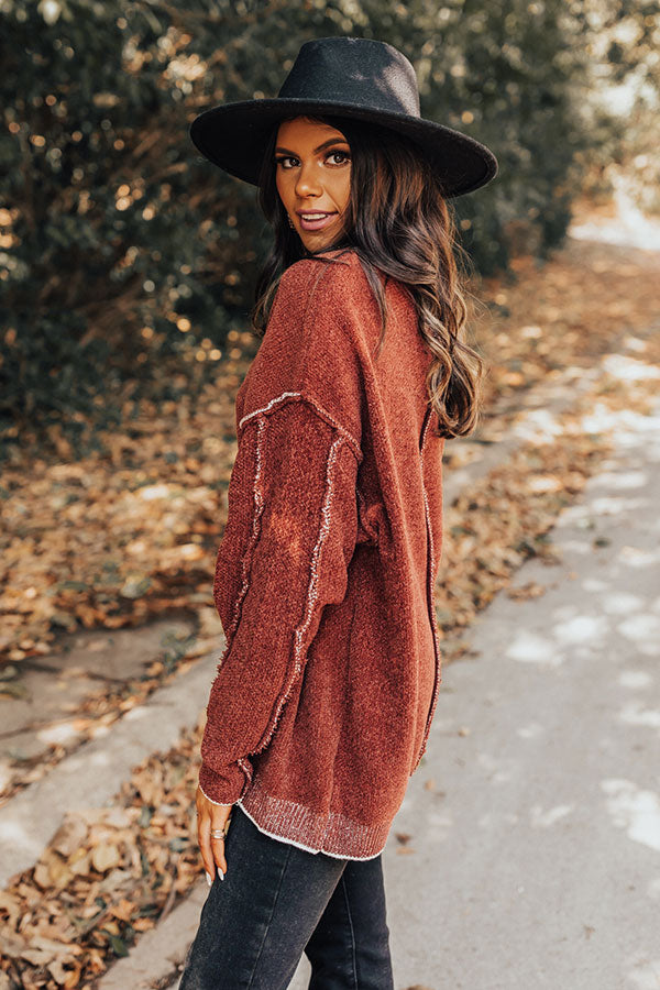 Haute Tea Chenille Sweater In Rust Image - 4