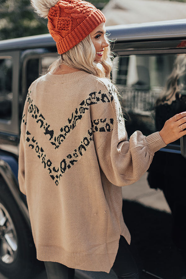 Make Your Mark Knit Sweater In Iced Latte Image - 5