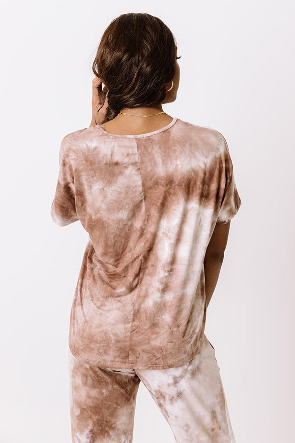 Cozy Mornings Tie Dye Top In Mocha Image - 4