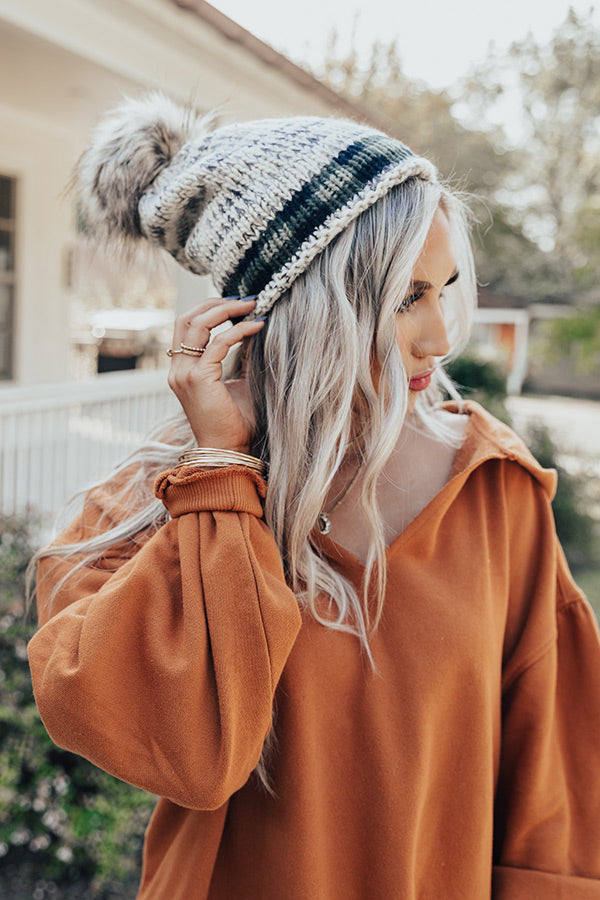 Waiting For Snow Knit Beanie In Olive Image - 1