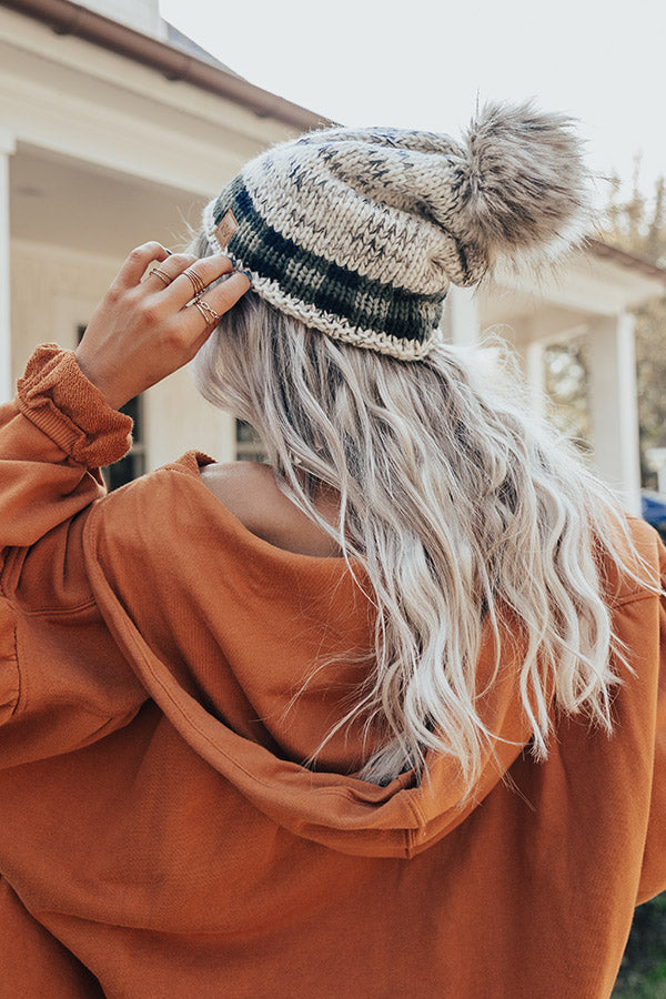 Waiting For Snow Knit Beanie In Olive Image - 4