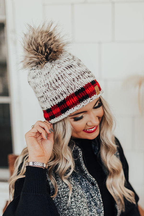 Waiting For Snow Knit Beanie In Red Image - 1