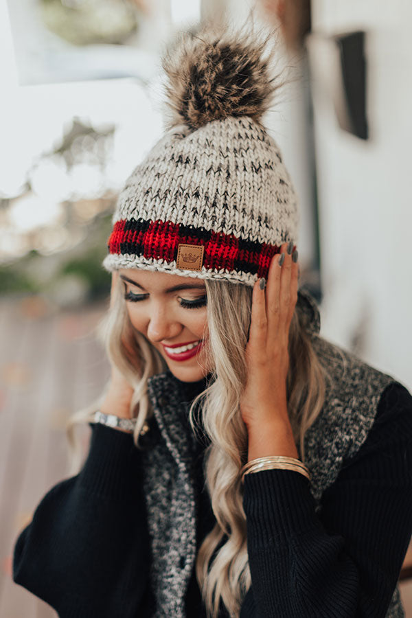 Waiting For Snow Knit Beanie In Red Image - 2