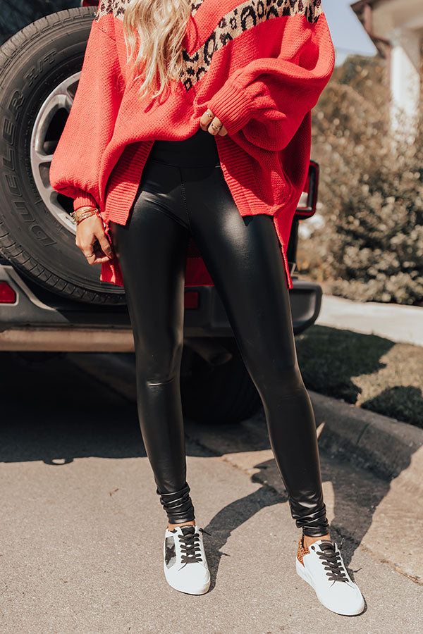 The Milan High Waist Faux Leather Legging Image - 3
