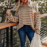 Cambridge Cuddles Stripe Shift Sweater In Khaki Image - 1