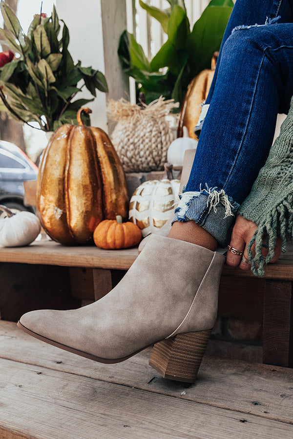 The Estelle Faux Leather Bootie in Taupe Image - 2