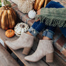 The Estelle Faux Leather Bootie in Taupe Image - 1