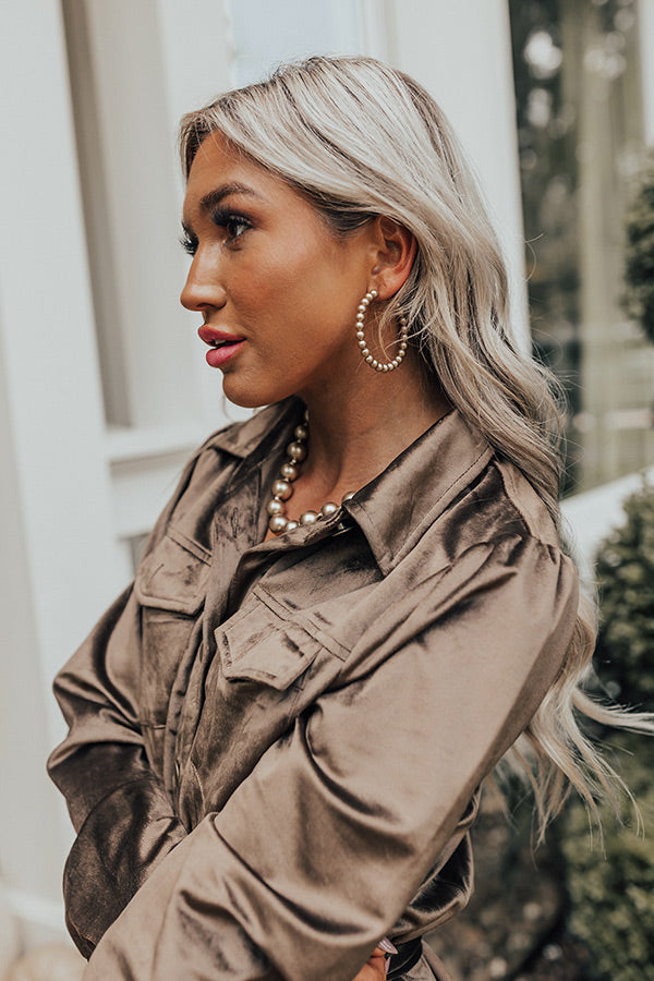 City Light Shine Pearl Hoop Earrings