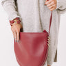 Cider Chic Faux Leather Crossbody In Wine Image - 1