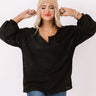 Forever Fall Waffle Knit Top In Black Image - 1