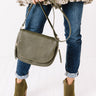 Day Date Faux Leather Crossbody In Dark Olive Image - 1