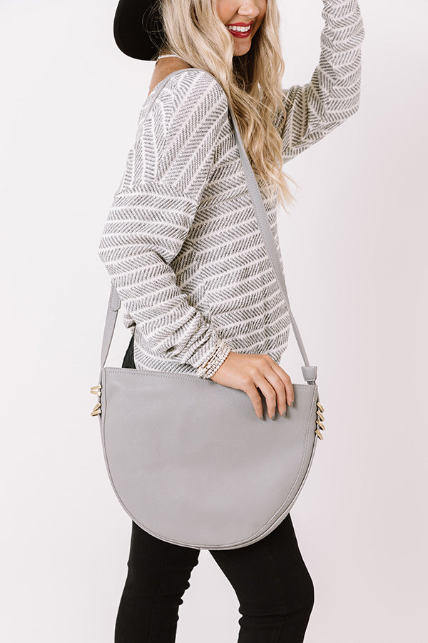 Cider Chic Faux Leather Crossbody In Grey Image - 1