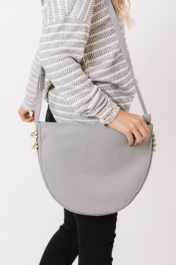 Cider Chic Faux Leather Crossbody In Grey Image - 2