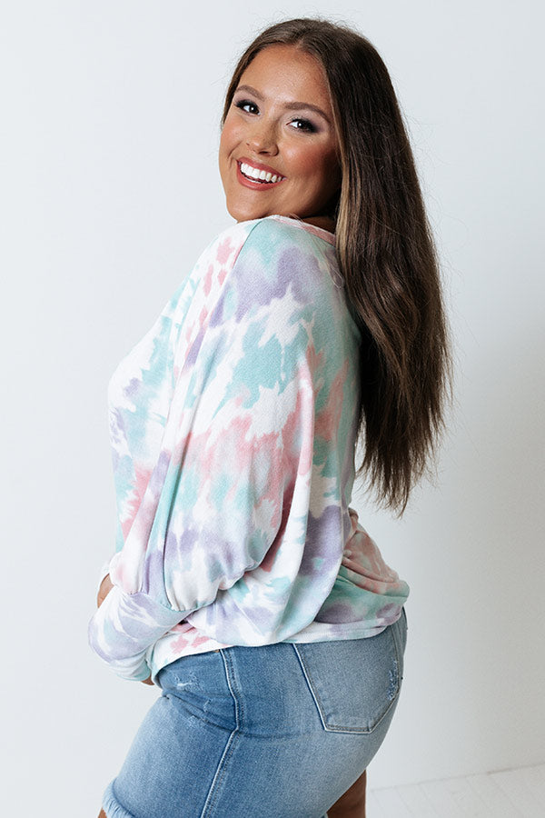 Friends By The Sea Tie Dye Top Curves Image - 5
