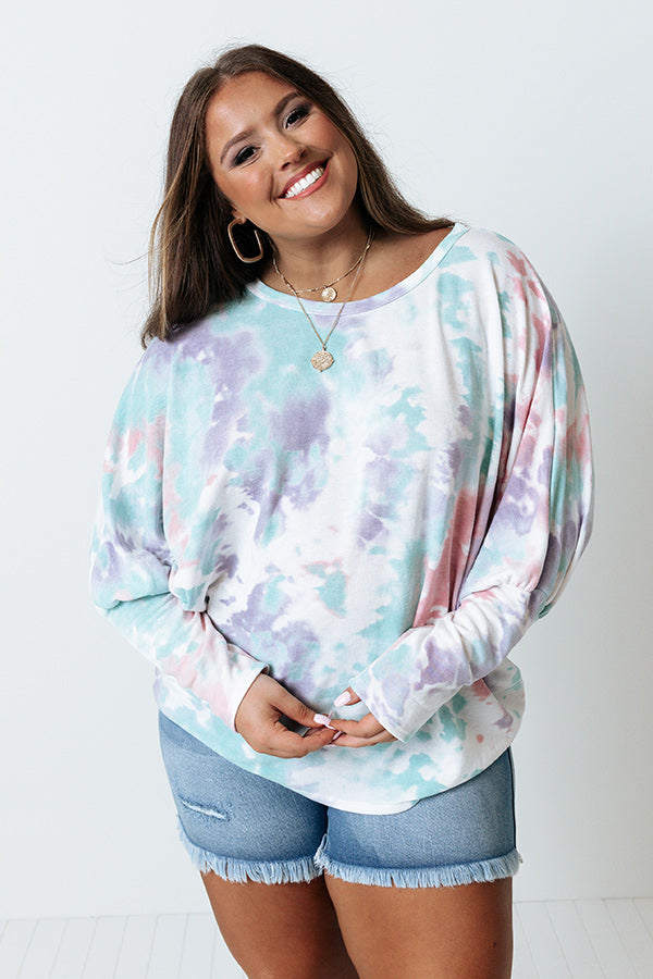 Friends By The Sea Tie Dye Top Curves Image - 3