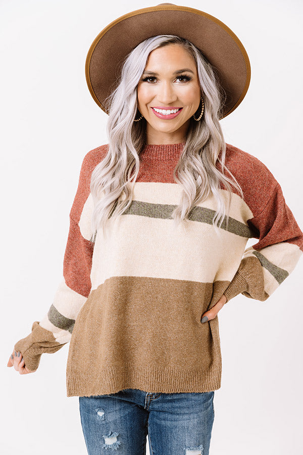 Making Mocha Moves Stripe Sweater Image - 2