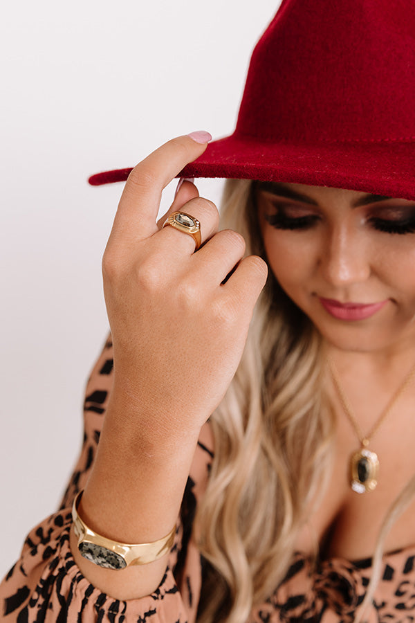 Kendra Scott Anna Vintage Gold Band Ring in Black Pyrite Image - 1