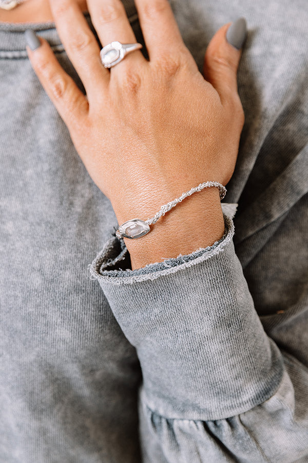 Kendra Scott Anna Silver Friendship Bracelet in Grey Illusion Image - 1
