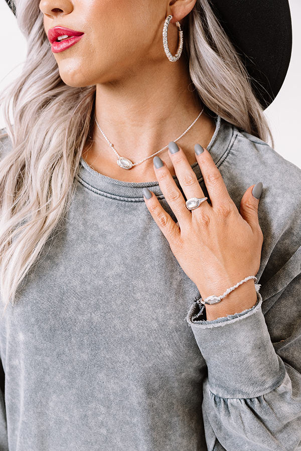 Kendra Scott Anna Silver Friendship Bracelet in Grey Illusion Image - 2