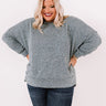 Cuddles On My Mind Knit Sweatshirt in Hunter Green Curves Image - 1