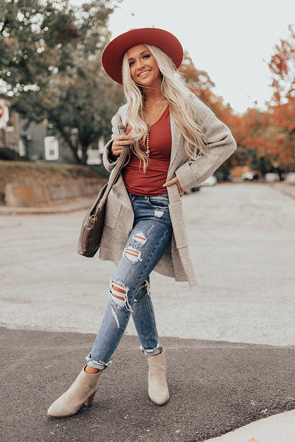 Dream Worthy Warmth Cardigan In Grey