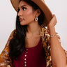 Kendra Scott Anna Gold Drop Earrings in Bronze Veined Maroon Jade Image - 1