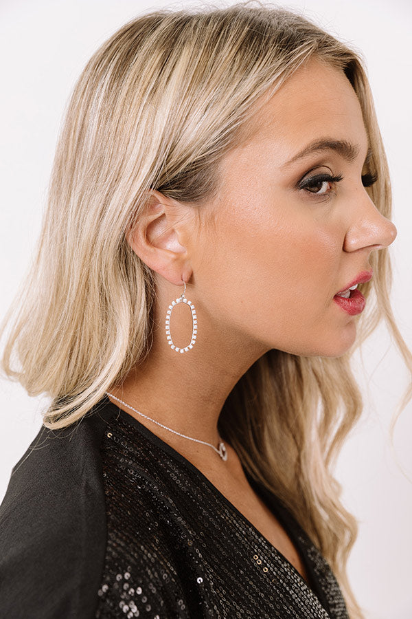 Kendra Scott Elle Open Frame Crystal Drop Earrings in Silver Image - 1