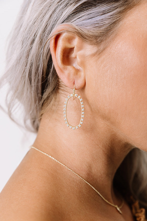 Kendra Scott Elle Open Frame Crystal Drop Earrings in Gold Image - 2