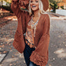 London Fog Knit Cardigan In Cinnamon Image - 1