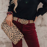 Center Of Attention Cheetah Print Belt In Khaki Image - 1