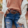 Center Of Attention Cheetah Print Belt In Cinnamon Image - 1