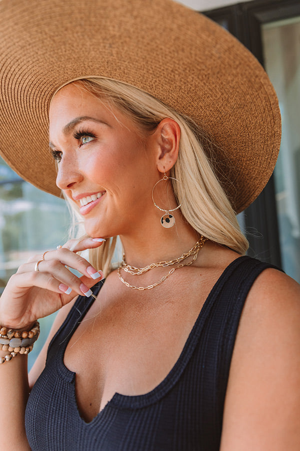 Brink Of Midnight Leopard Earrings In Brown