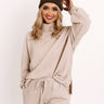 Around The Fire Waffle Knit Tunic In Iced Latte Image - 1