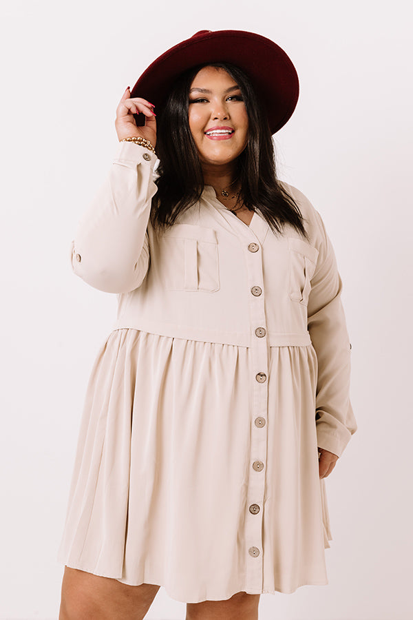 Talk Of The Town Shift Dress In Birch Curves Image - 4
