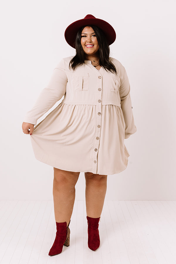 Talk Of The Town Shift Dress In Birch Curves Image - 1