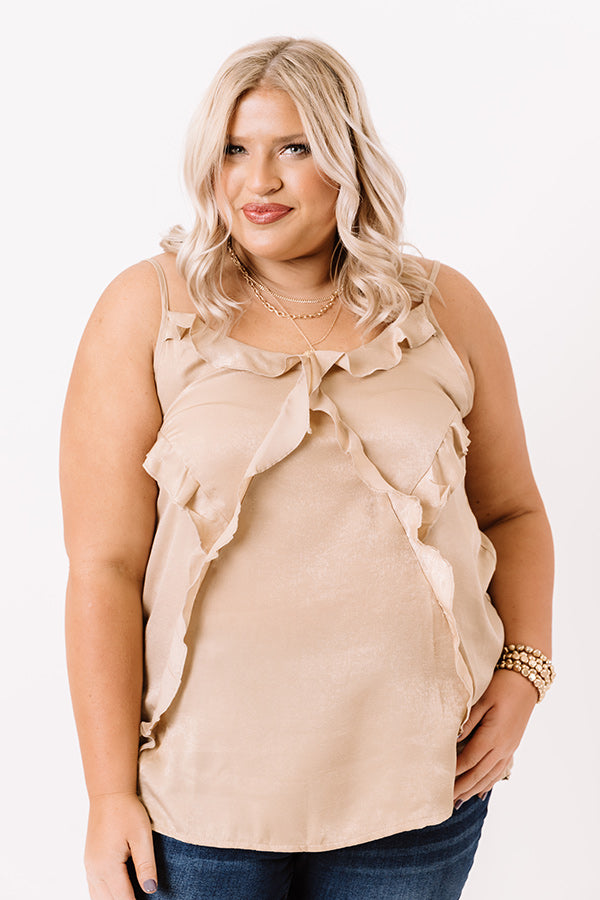 Broadway Beautiful Ruffle Top In Iced Latte Curves Image - 1