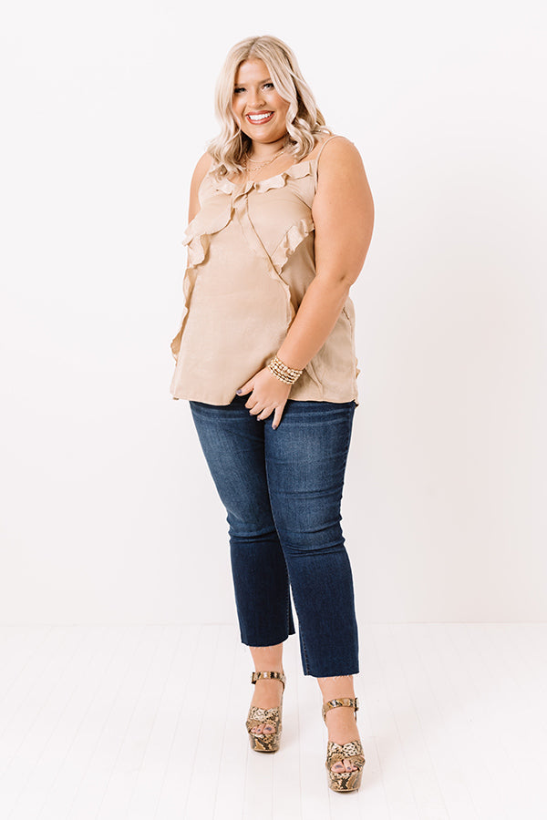 Broadway Beautiful Ruffle Top In Iced Latte Curves Image - 2