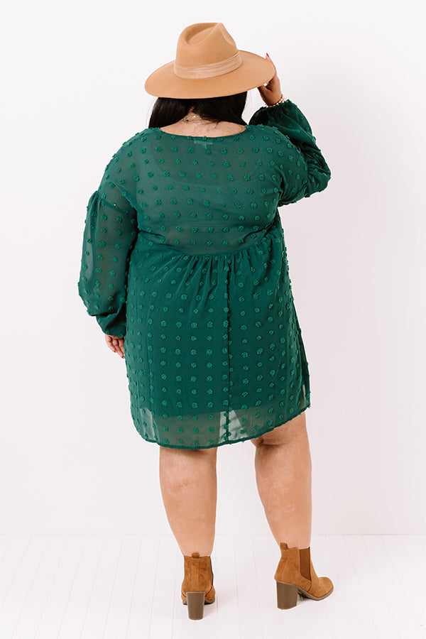 Spot On Babydoll Shift Dress In Hunter Green   Curves Image - 4