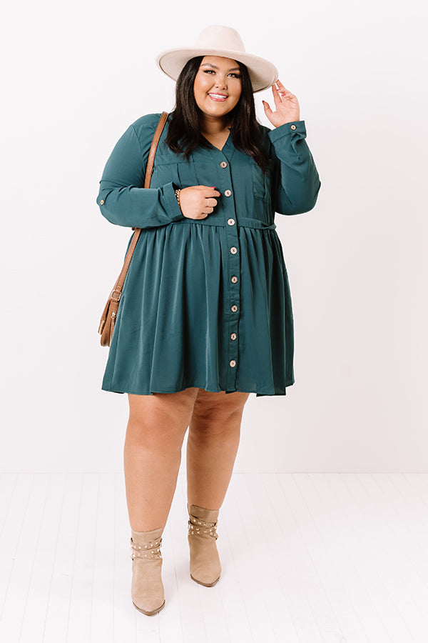 Talk Of The Town Shift Dress In Teal Curves Image - 1