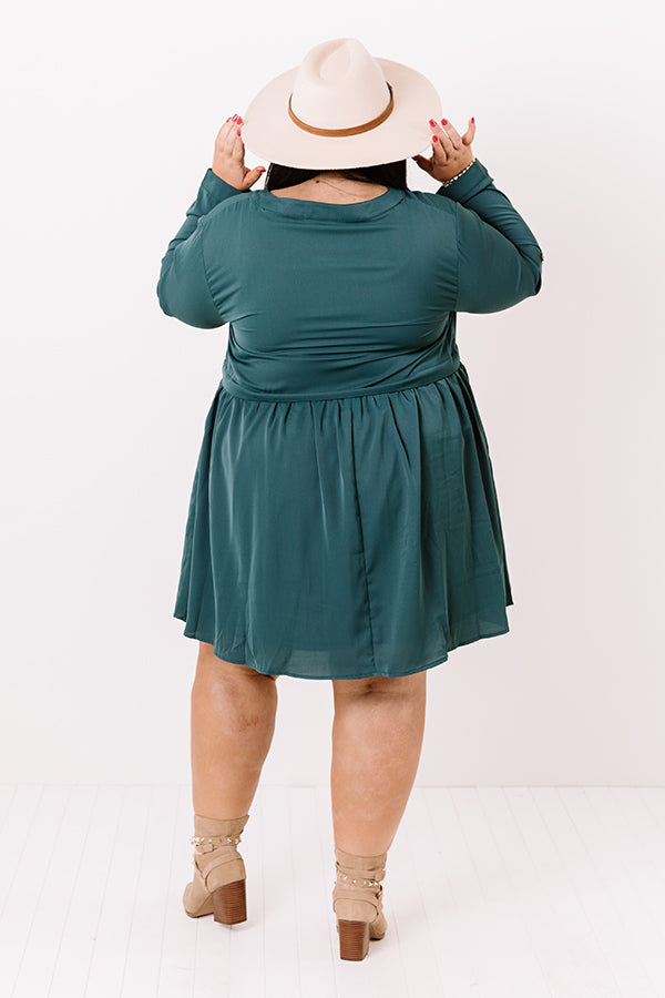 Talk Of The Town Shift Dress In Teal Curves Image - 4