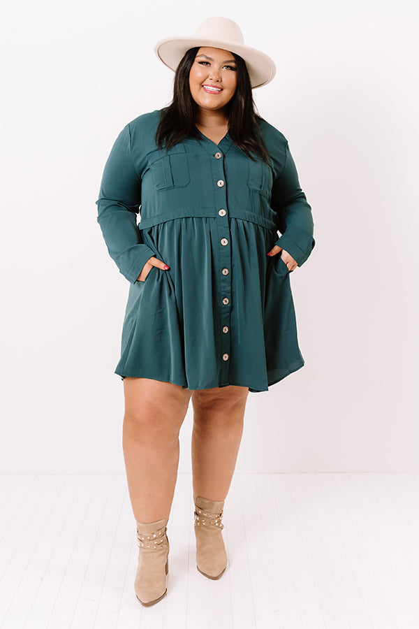 Talk Of The Town Shift Dress In Teal Curves Image - 2