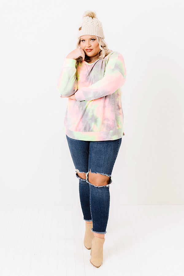 Never Say Goodbye Tie Dye Top  Curves Image - 2
